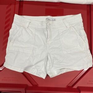 Prana Womens White Organic Cotton Stretch Chino Shorts Size 10 Hiking Utility